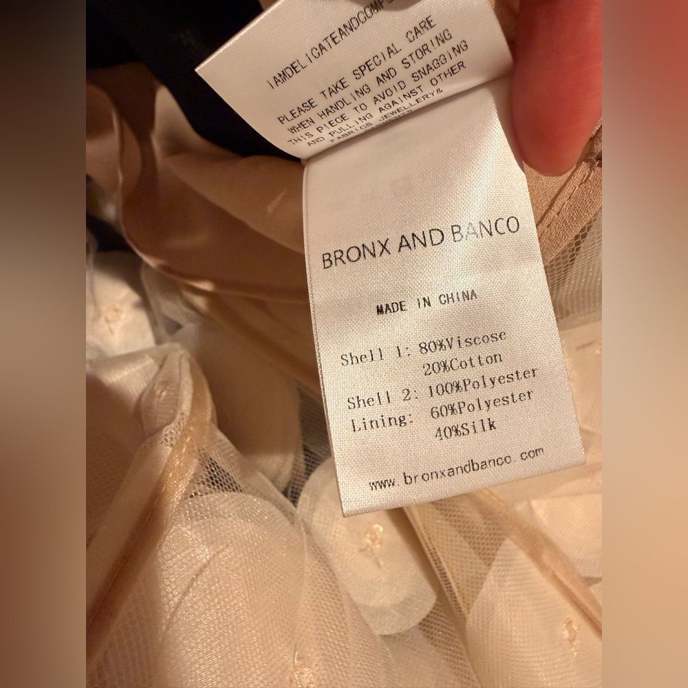 NWOT BRONX AND BANCO Harper Strapless Black and Beige Gown, wedding guest dress - Picture 8 of 15